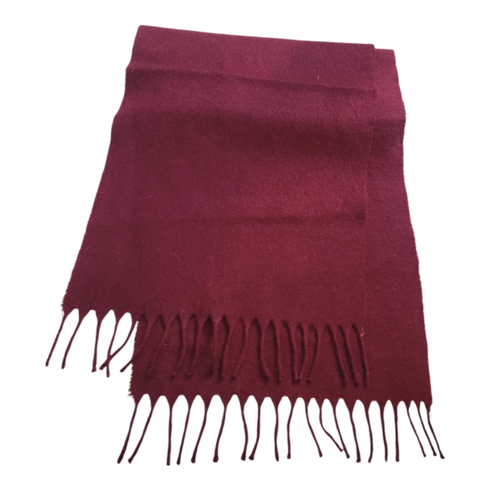 Stafford red scarf with fringe 100% lambswool